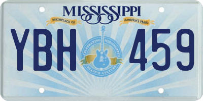 MS license plate YBH459