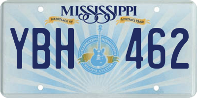 MS license plate YBH462