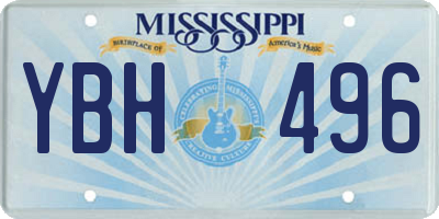 MS license plate YBH496