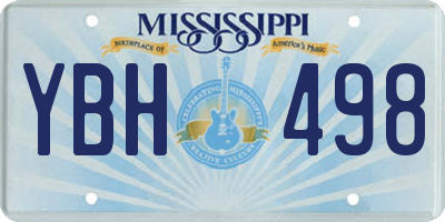 MS license plate YBH498
