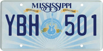MS license plate YBH501