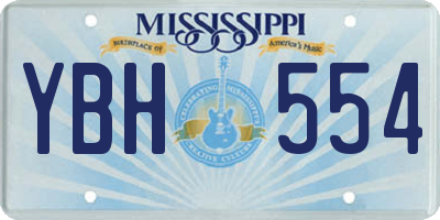 MS license plate YBH554