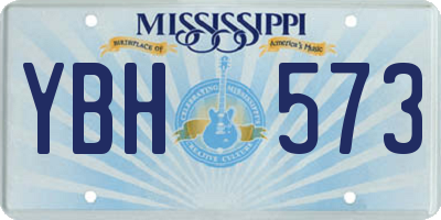 MS license plate YBH573