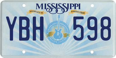 MS license plate YBH598