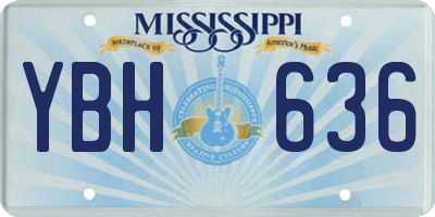 MS license plate YBH636