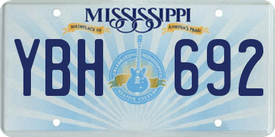 MS license plate YBH692