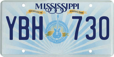 MS license plate YBH730