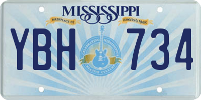 MS license plate YBH734