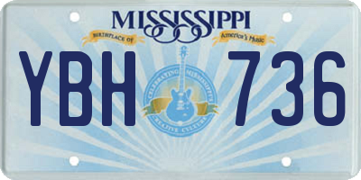 MS license plate YBH736