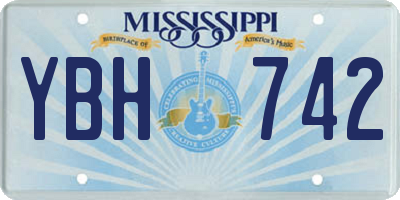 MS license plate YBH742