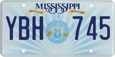 MS license plate YBH745