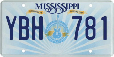 MS license plate YBH781