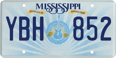 MS license plate YBH852