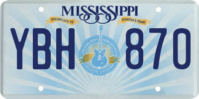 MS license plate YBH870