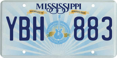 MS license plate YBH883