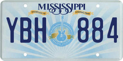 MS license plate YBH884