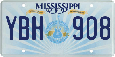 MS license plate YBH908