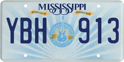 MS license plate YBH913