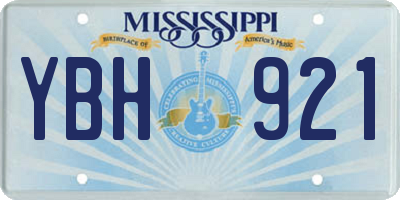 MS license plate YBH921