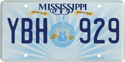 MS license plate YBH929