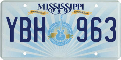 MS license plate YBH963