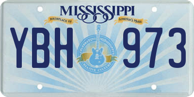 MS license plate YBH973