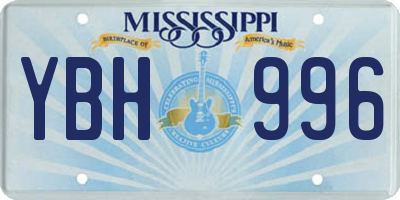 MS license plate YBH996