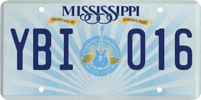 MS license plate YBI016