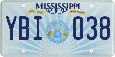 MS license plate YBI038