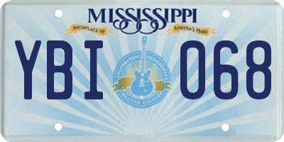 MS license plate YBI068