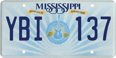 MS license plate YBI137