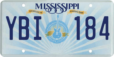 MS license plate YBI184