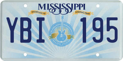 MS license plate YBI195