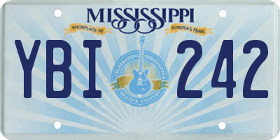 MS license plate YBI242