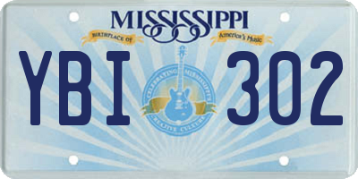 MS license plate YBI302