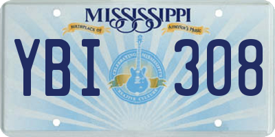 MS license plate YBI308