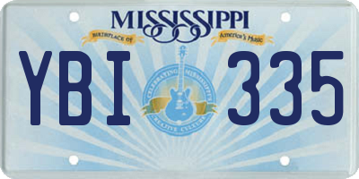 MS license plate YBI335