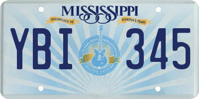 MS license plate YBI345