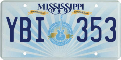MS license plate YBI353