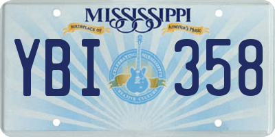 MS license plate YBI358