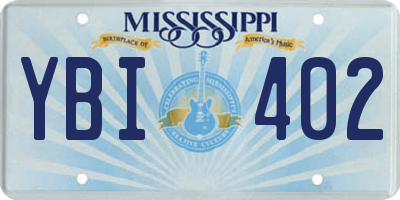 MS license plate YBI402