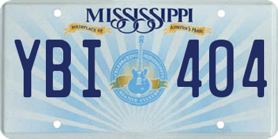 MS license plate YBI404