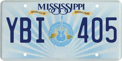 MS license plate YBI405