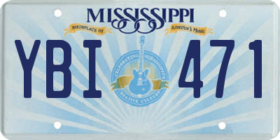 MS license plate YBI471