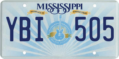 MS license plate YBI505