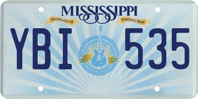 MS license plate YBI535
