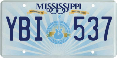 MS license plate YBI537