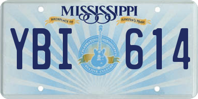 MS license plate YBI614