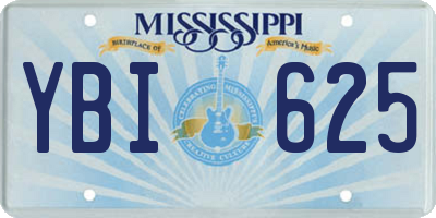 MS license plate YBI625