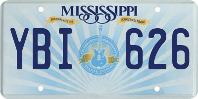 MS license plate YBI626